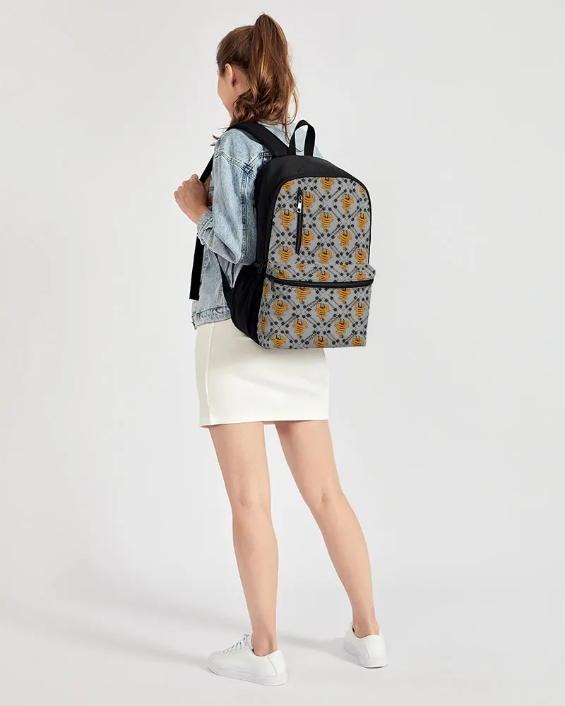 Cyclone Gray- Diamond Pattern 2023 - theagencyheadquarters Duo-Zip Front Canvas Backpack
