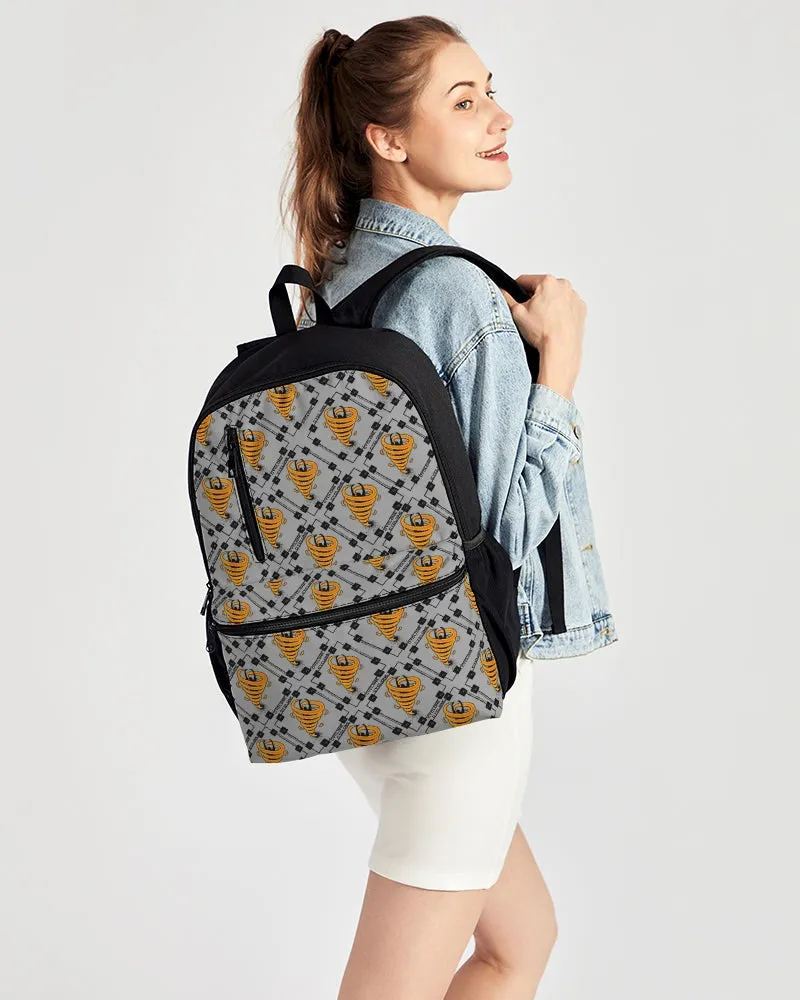 Cyclone Gray- Diamond Pattern 2023 - theagencyheadquarters Duo-Zip Front Canvas Backpack