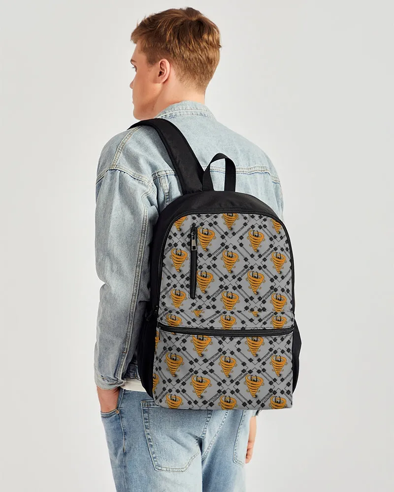 Cyclone Gray- Diamond Pattern 2023 - theagencyheadquarters Duo-Zip Front Canvas Backpack