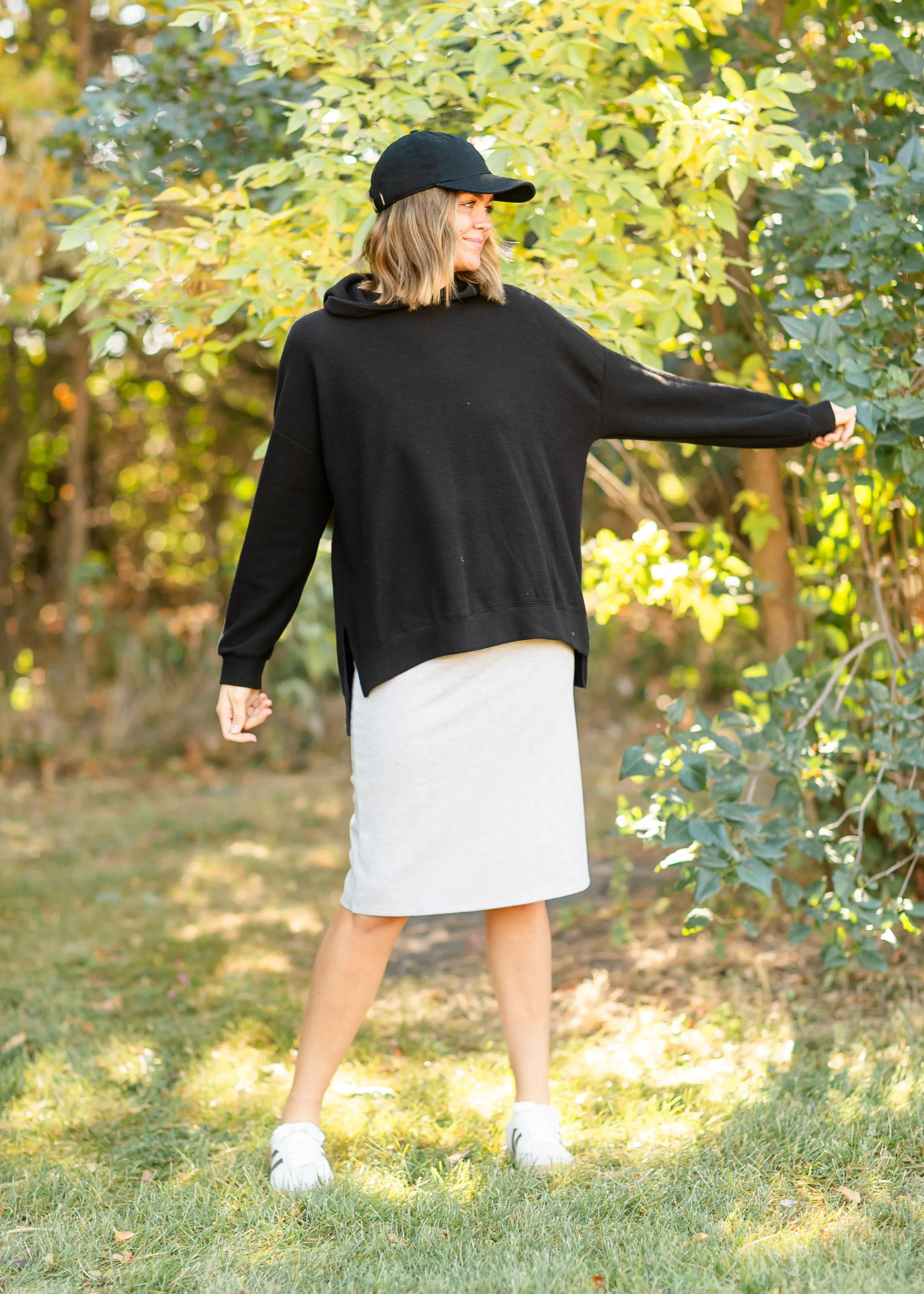 Dana Textured Knit Relaxed Fit Hoodie