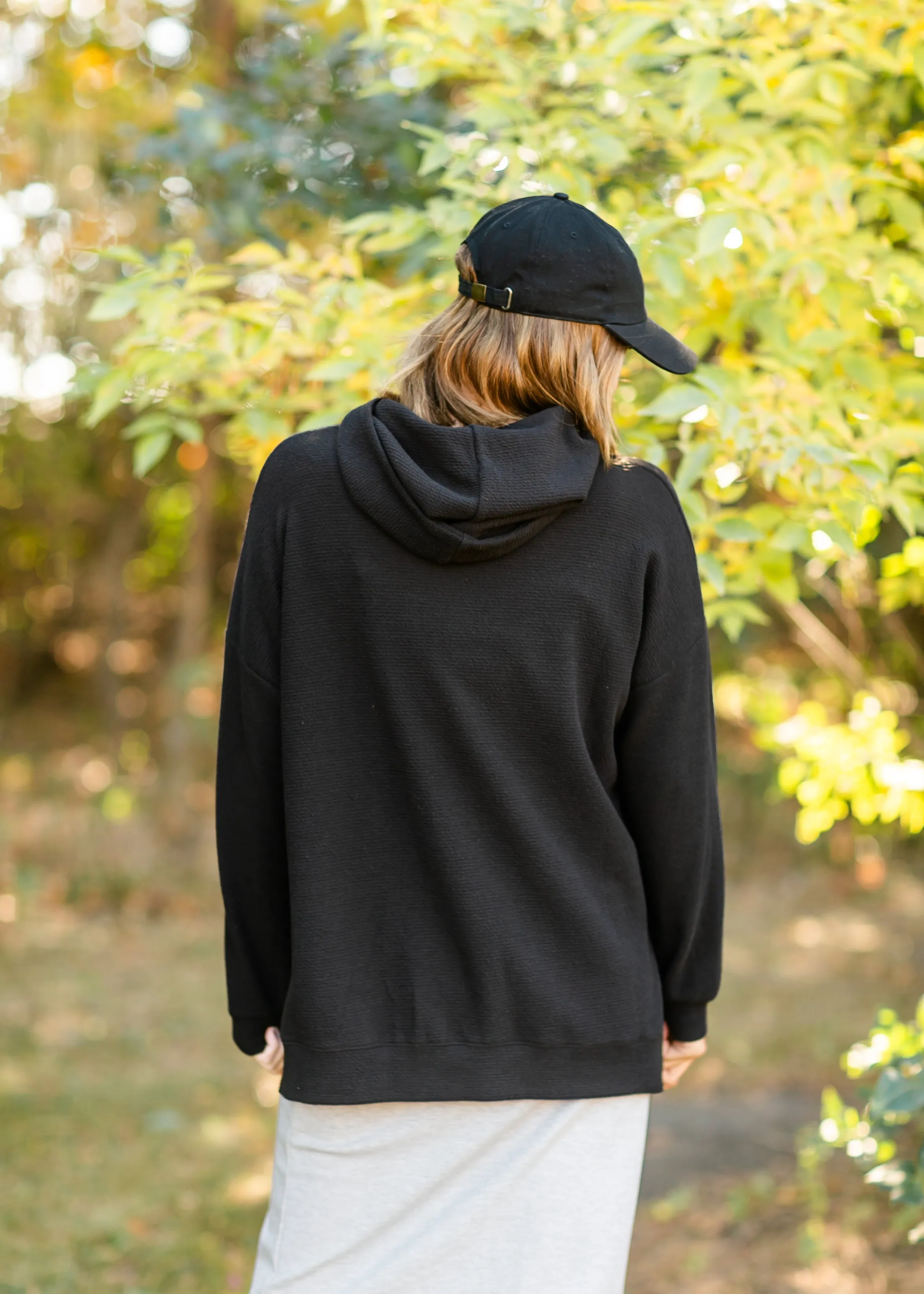 Dana Textured Knit Relaxed Fit Hoodie