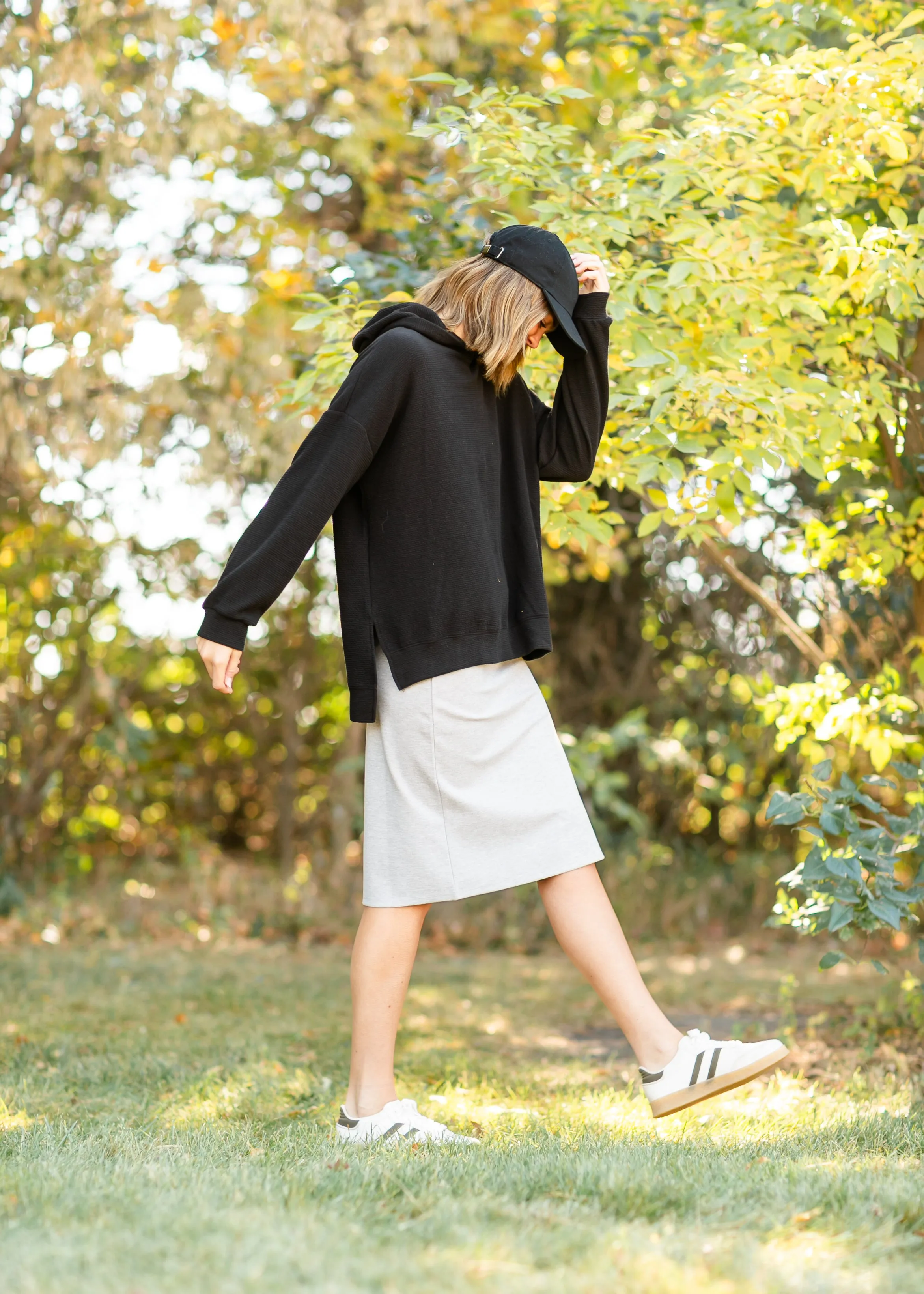 Dana Textured Knit Relaxed Fit Hoodie