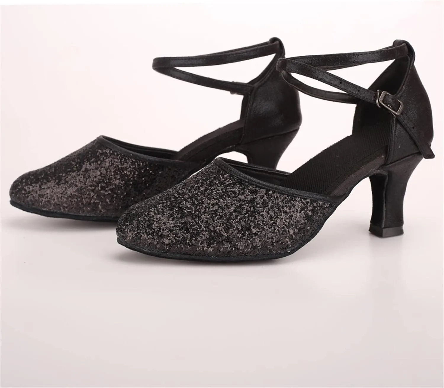Dancing Shoes for Woman Latin Dance Shoes Chunky Prom Shoe Ballroom Dance Shoe Closed Toe Tango Pumps