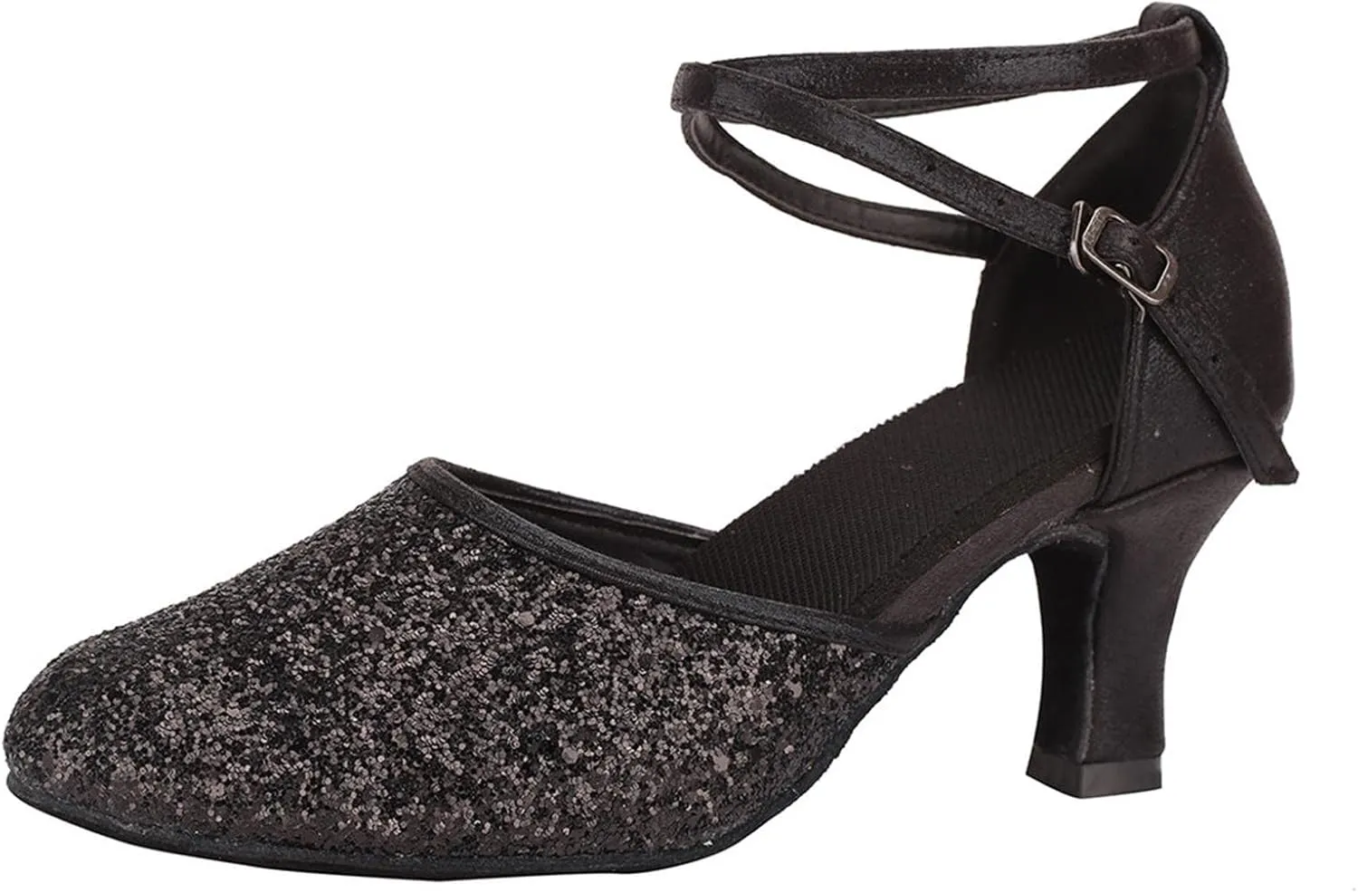 Dancing Shoes for Woman Latin Dance Shoes Chunky Prom Shoe Ballroom Dance Shoe Closed Toe Tango Pumps