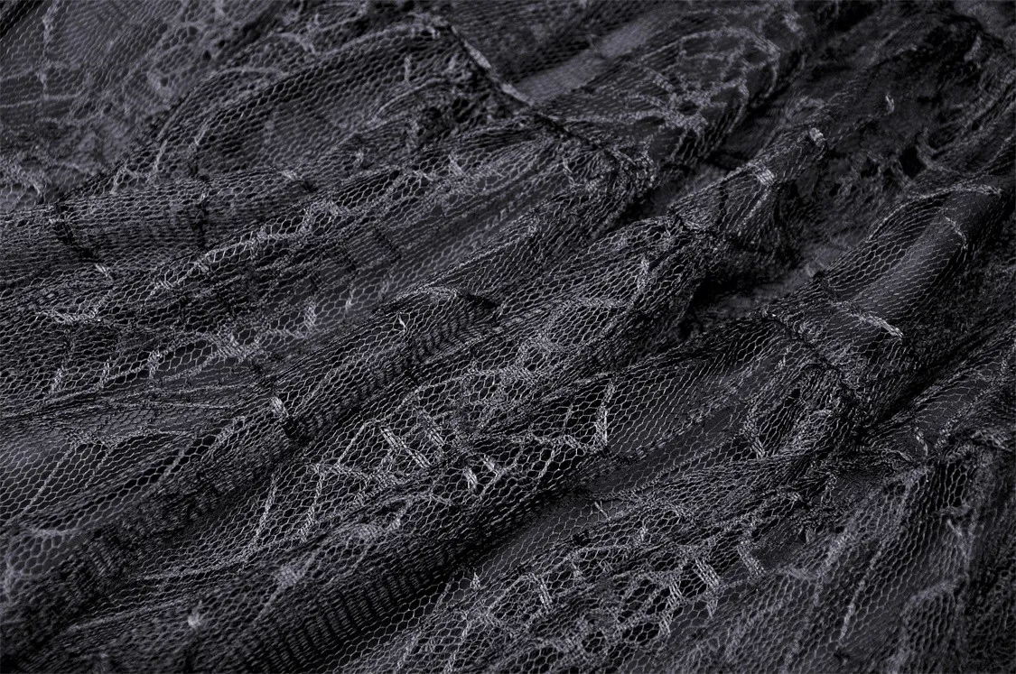 Dark Punk Lace Spiderweb Mini Skirt with Edgy Belt Detail