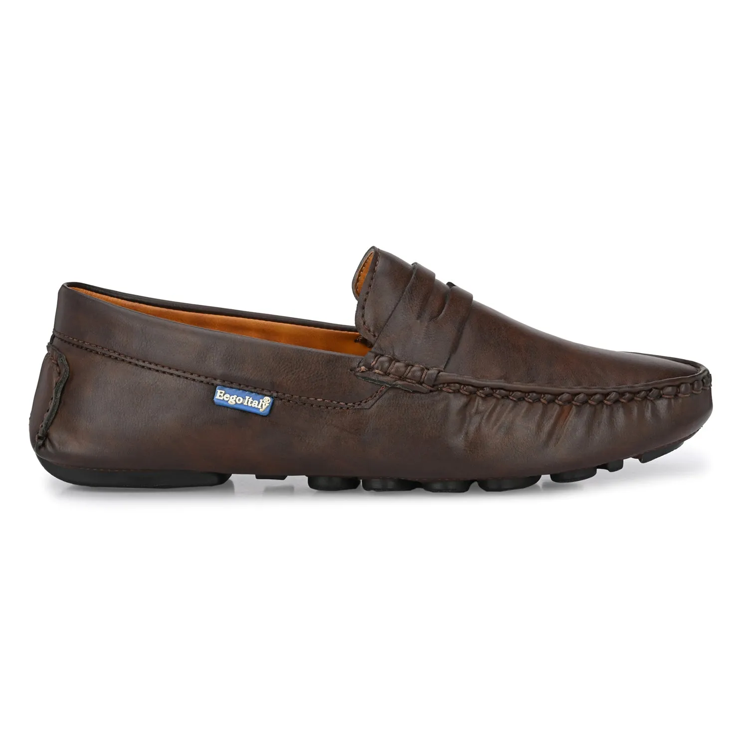 Eego Italy Plus Size Loafers GT-12-BROWN
