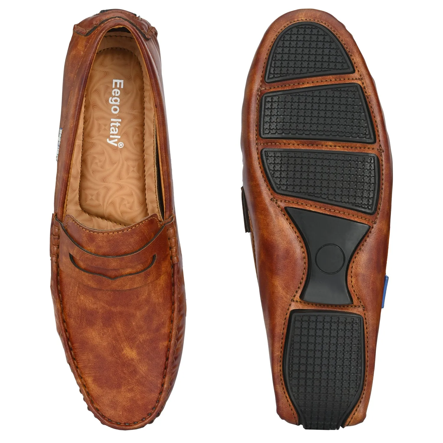 Eego Italy Plus Size Loafers GT-12-TAN
