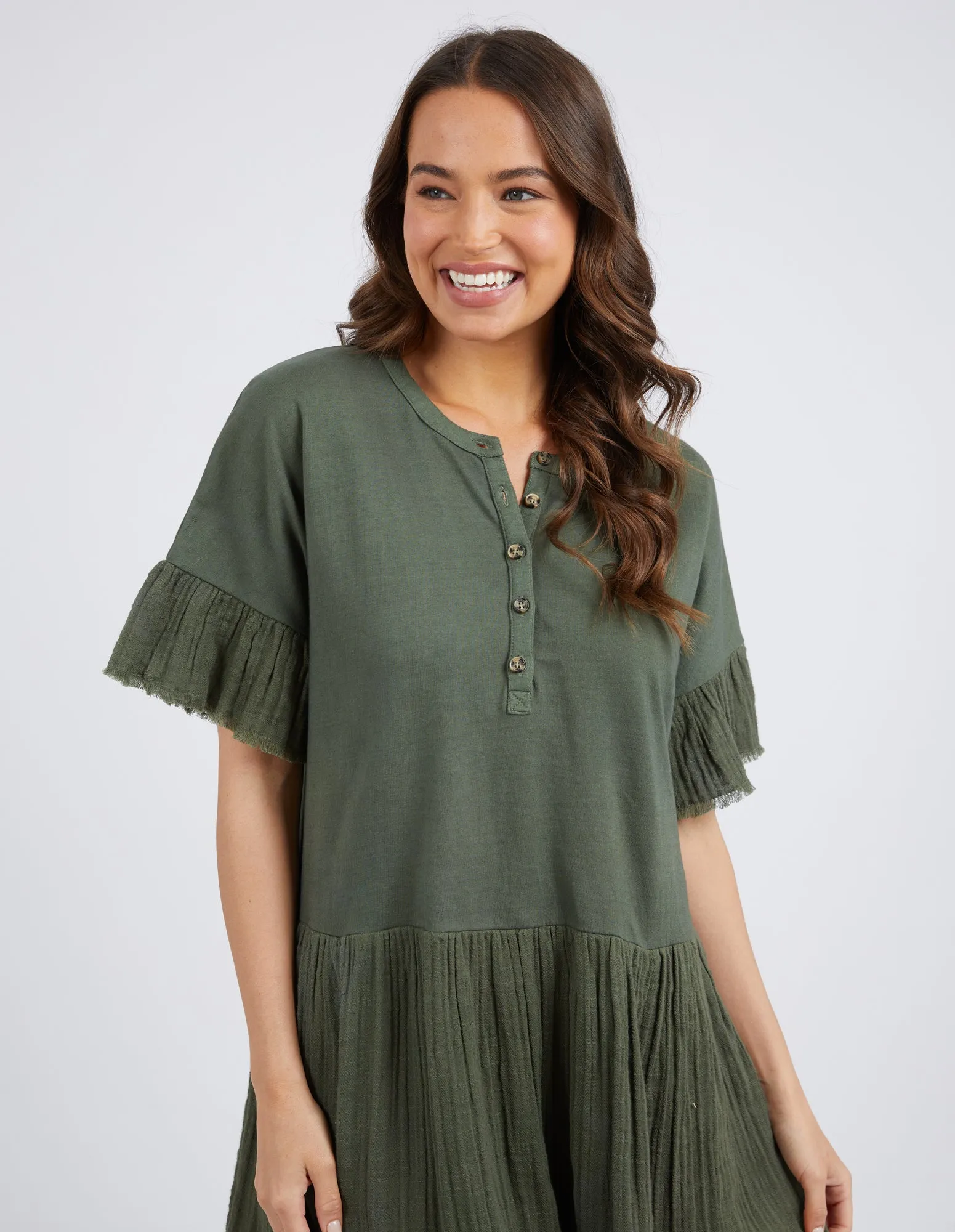 Elm Fable Dress Khaki