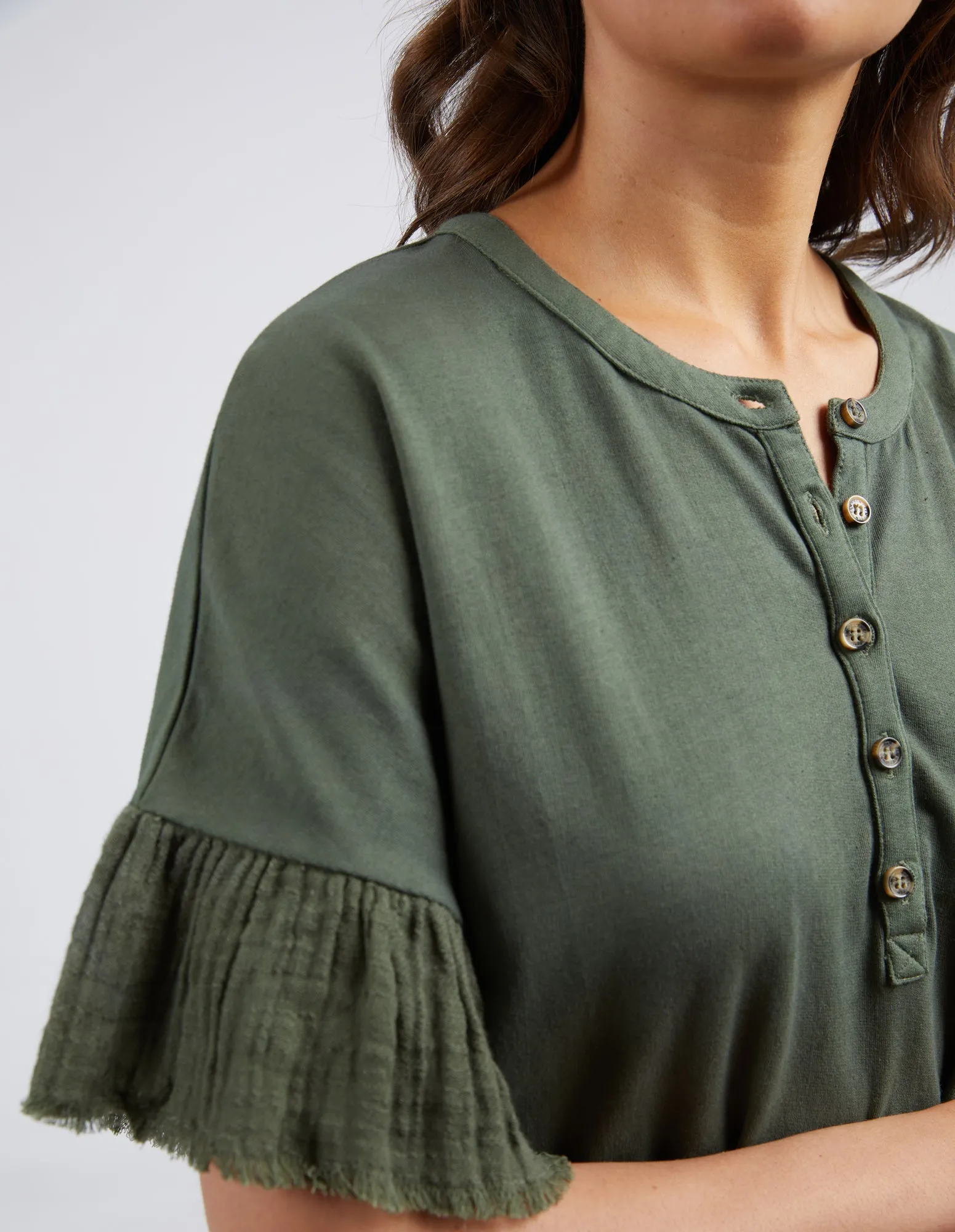 Elm Fable Dress Khaki