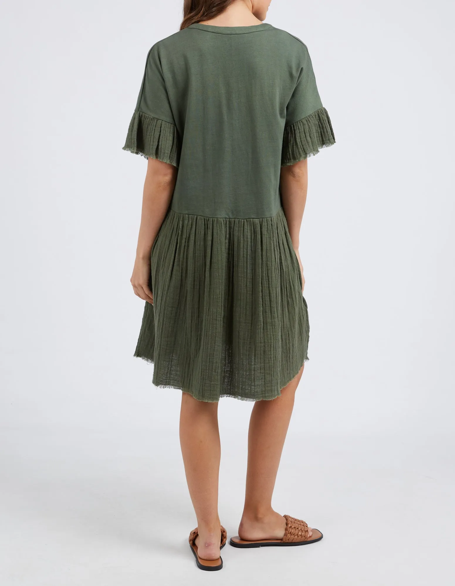 Elm Fable Dress Khaki