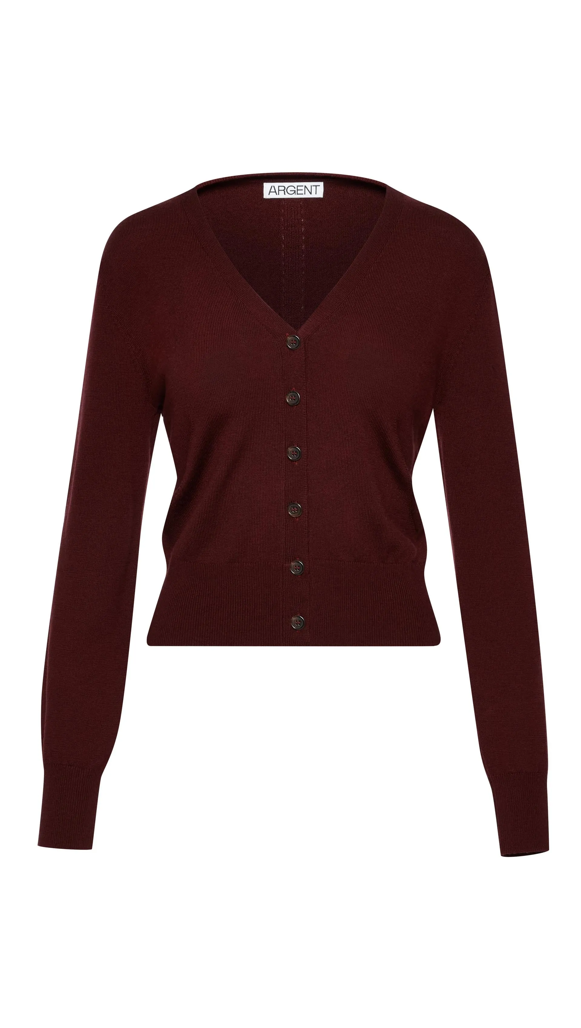 Everyday Knit Crew Cardigan in Merino Wool | Burgundy