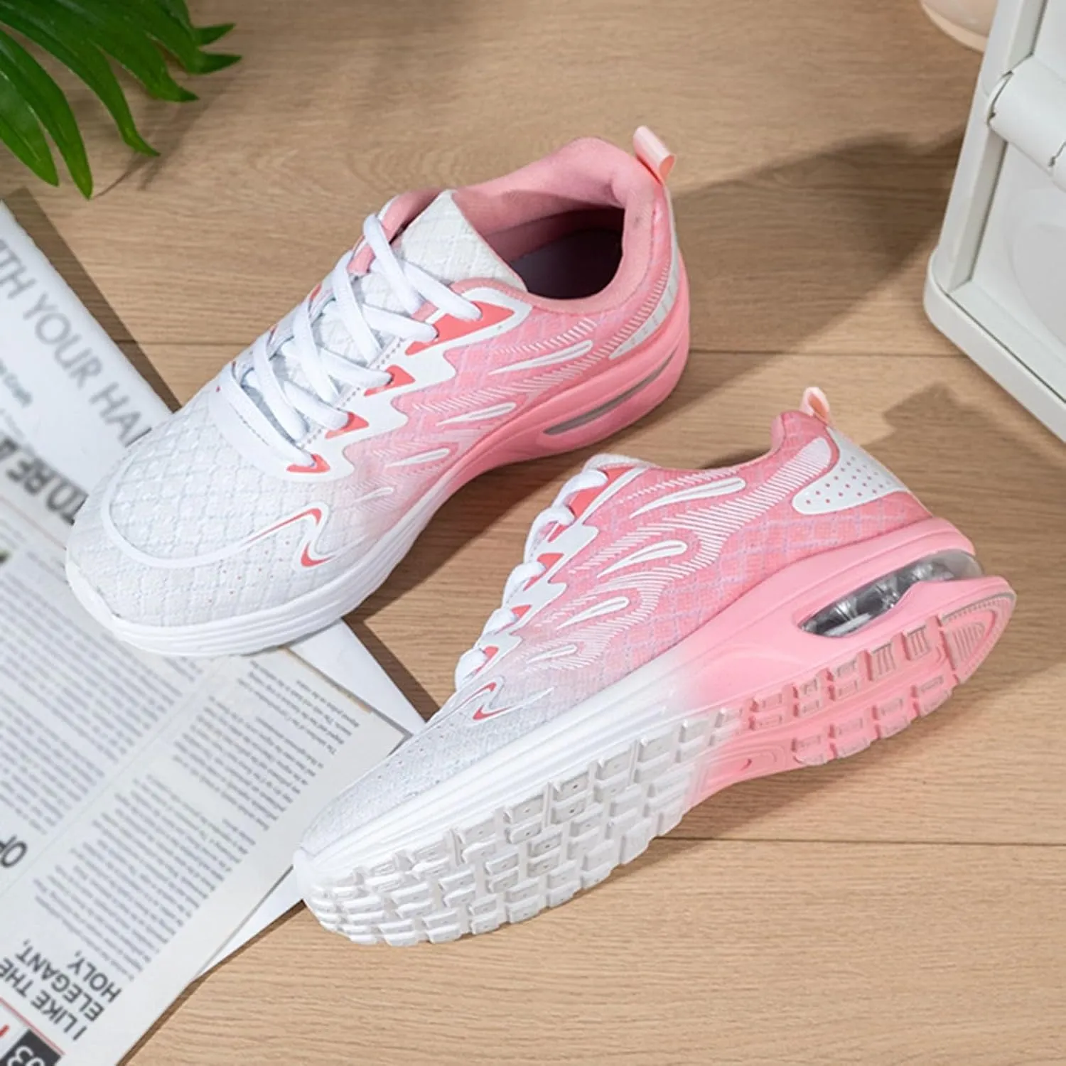 Fashion Sneakers for Women 2025 Lace-Up Walking Shoes Comfortable Casual Athletic Non-Slip Running Fashion Sneakers