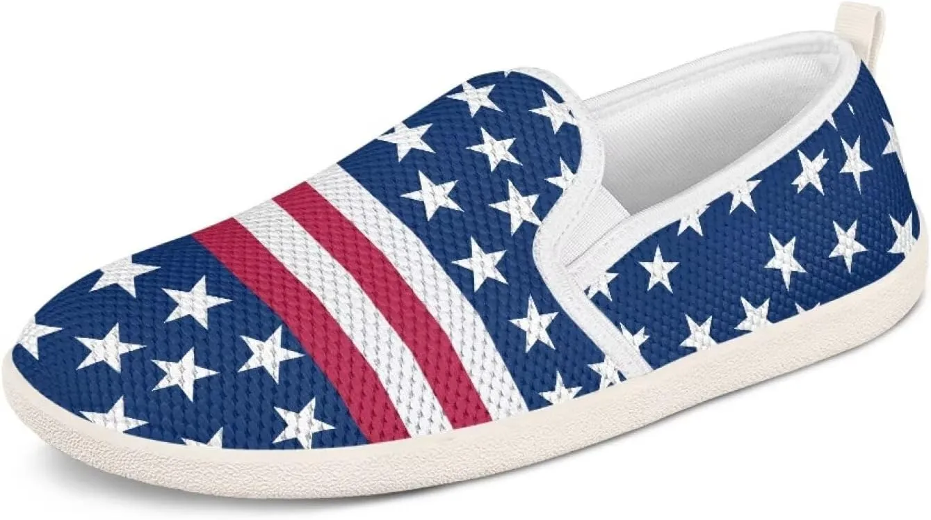 Fashion Wide Barefoot for Women Printing Shoes Lightweight Walking Casual Slip Ons Comfortable Art Painted Soft Shoes US Size 6-11