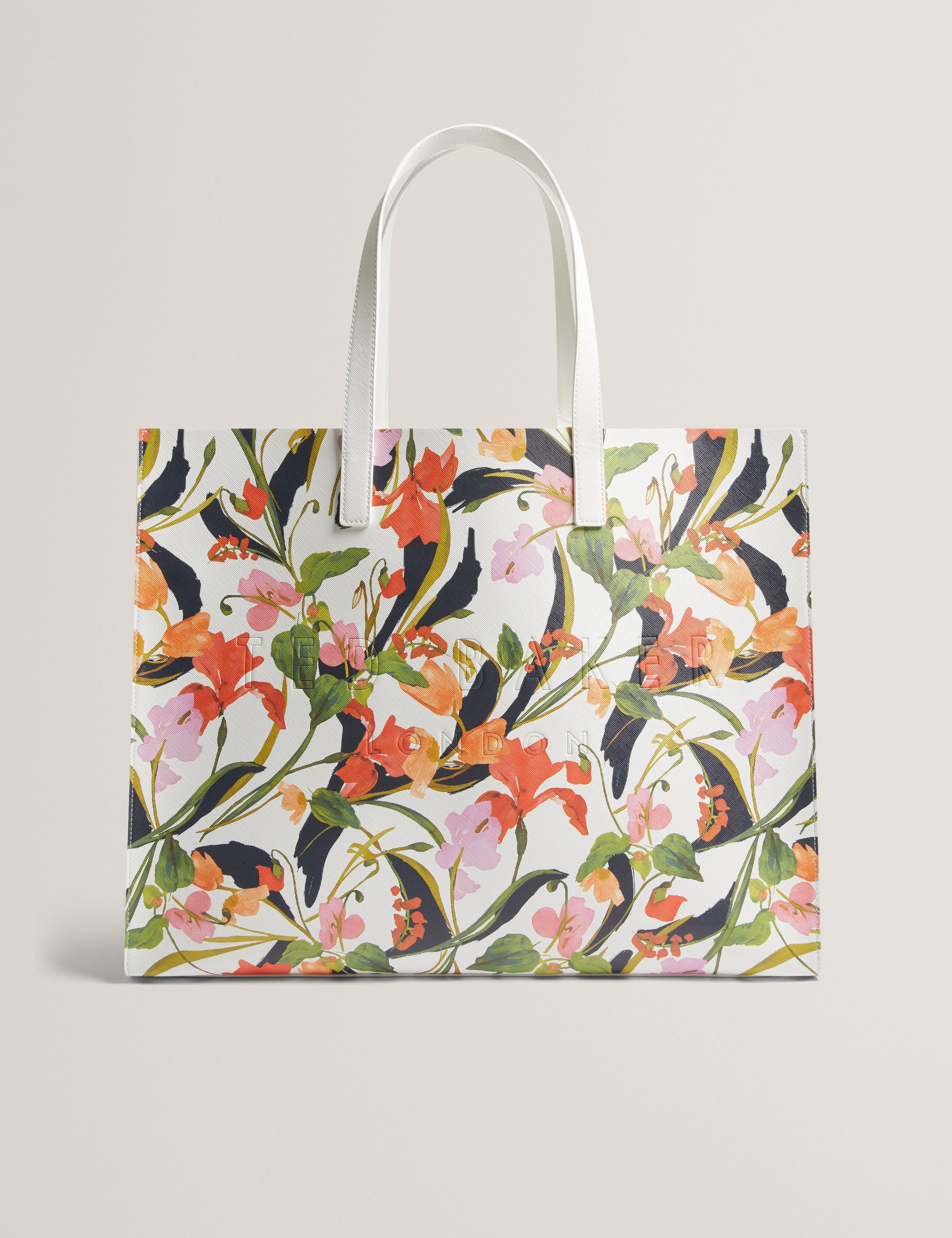 Florish Floral Printed Extra Large Icon Bag Cream