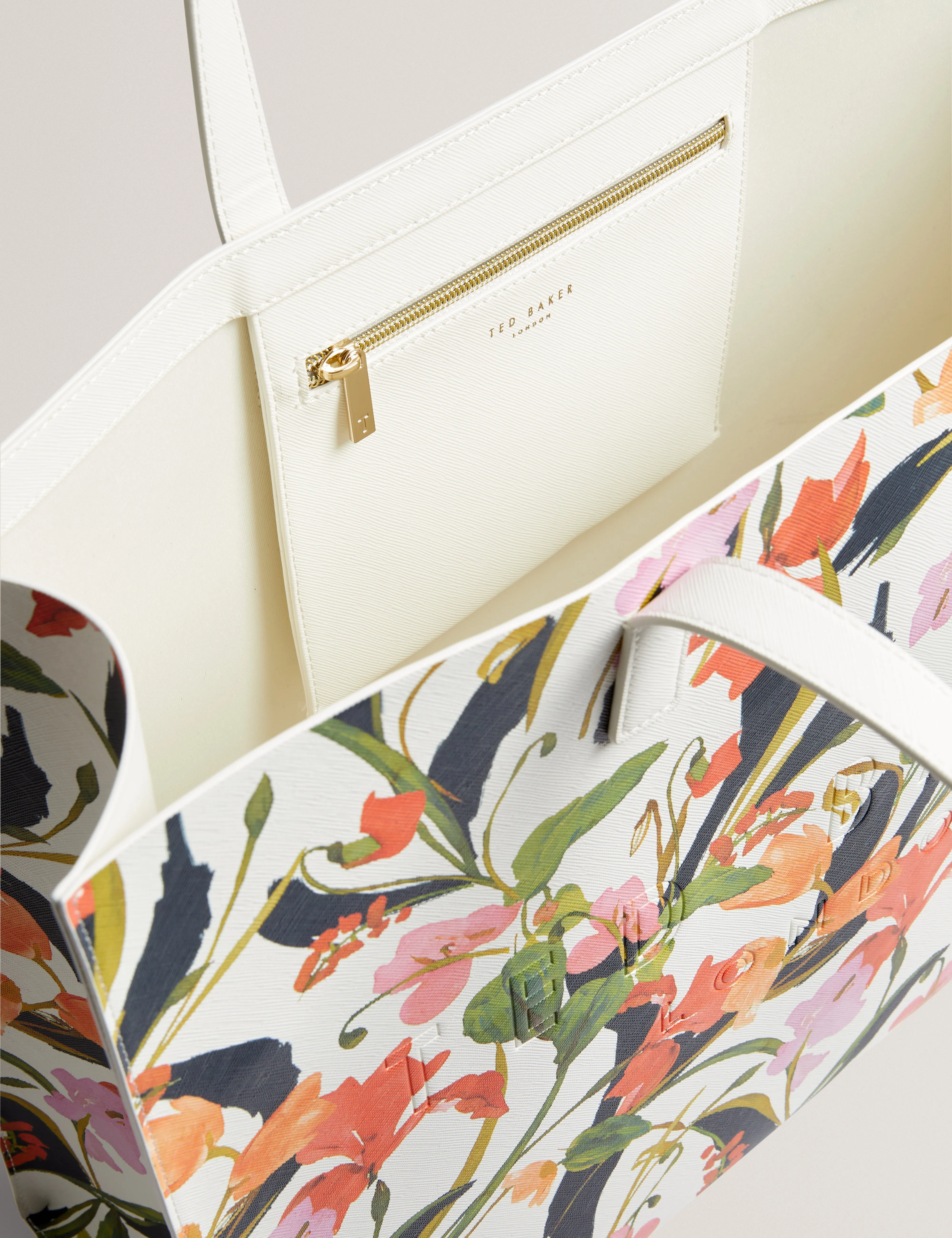 Florish Floral Printed Extra Large Icon Bag Cream
