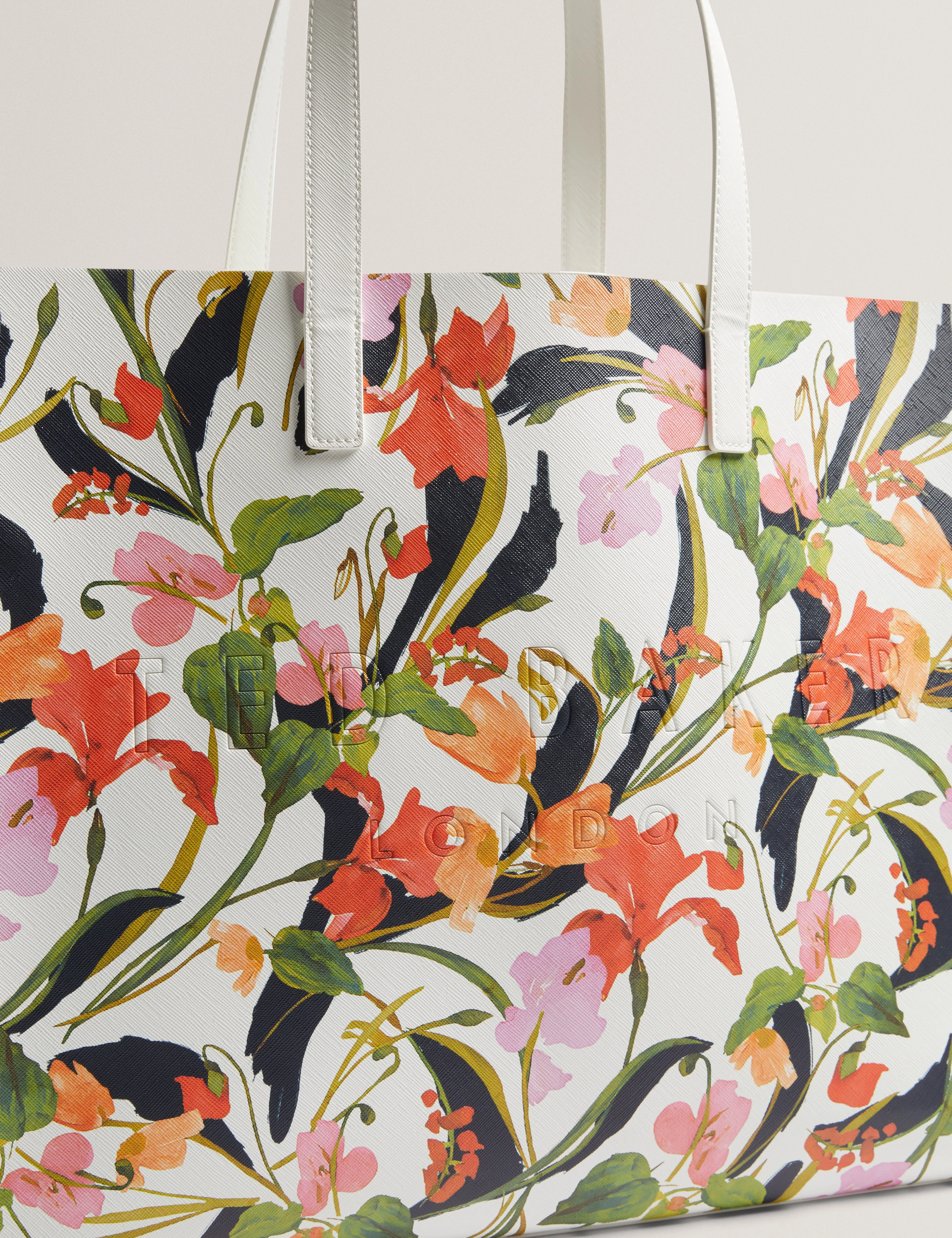 Florish Floral Printed Extra Large Icon Bag Cream