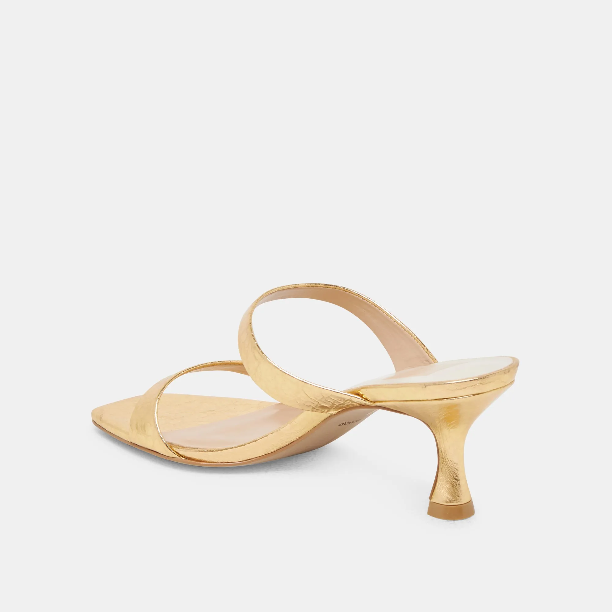 GENORA HEELS GOLD DISTRESSED LEATHER