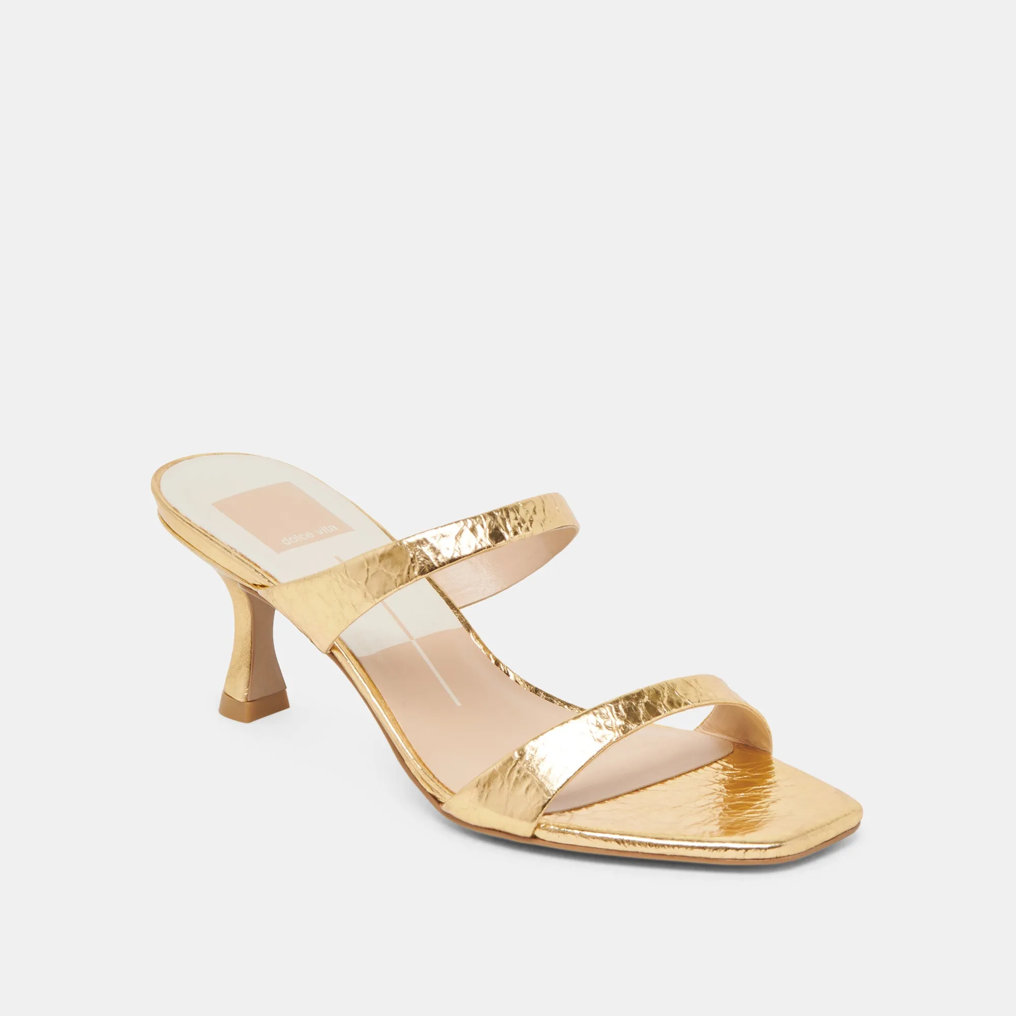 GENORA HEELS GOLD DISTRESSED LEATHER
