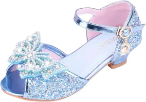 Girls Dress Shoes Mary Jane Shoes for Girls with Low Heel, Princess Flower Ballet Flats for Wedding School Party