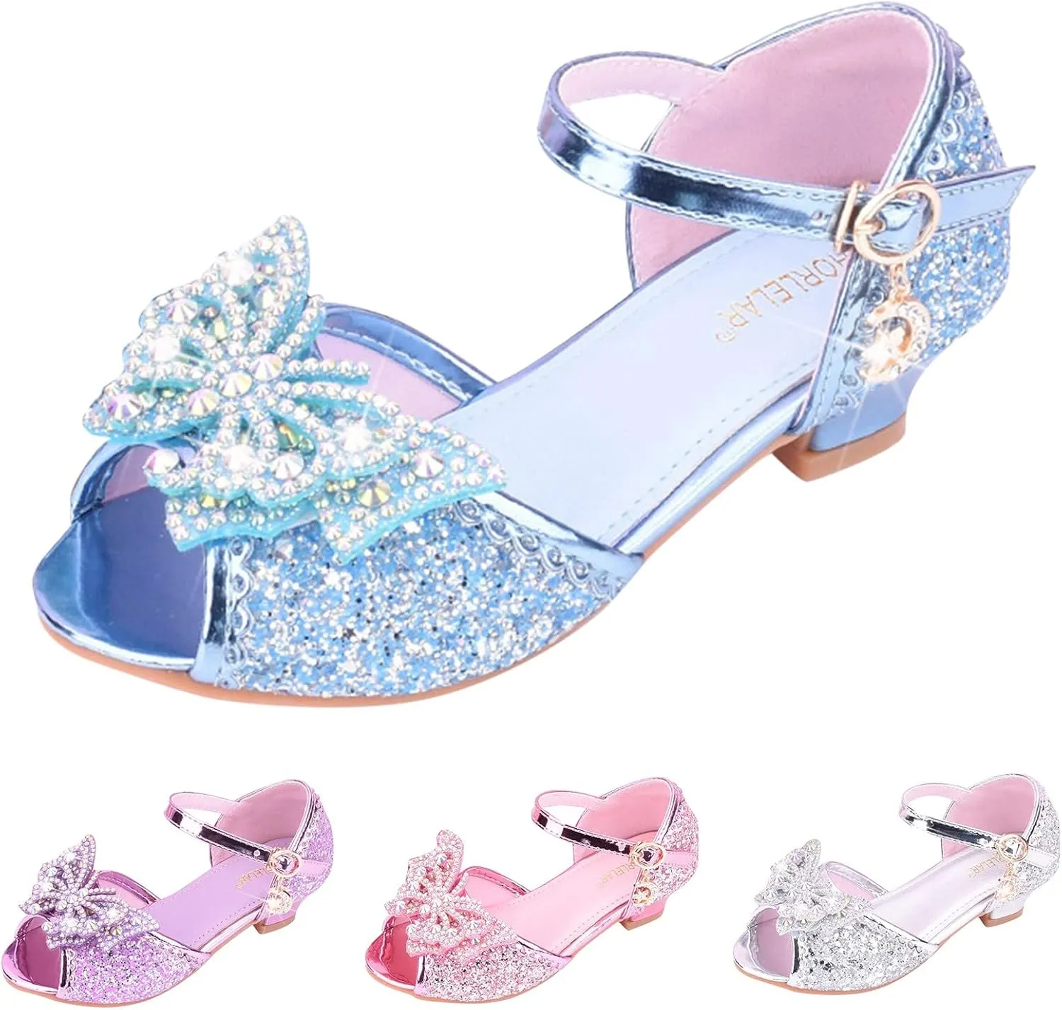 Girls Dress Shoes Mary Jane Shoes for Girls with Low Heel, Princess Flower Ballet Flats for Wedding School Party