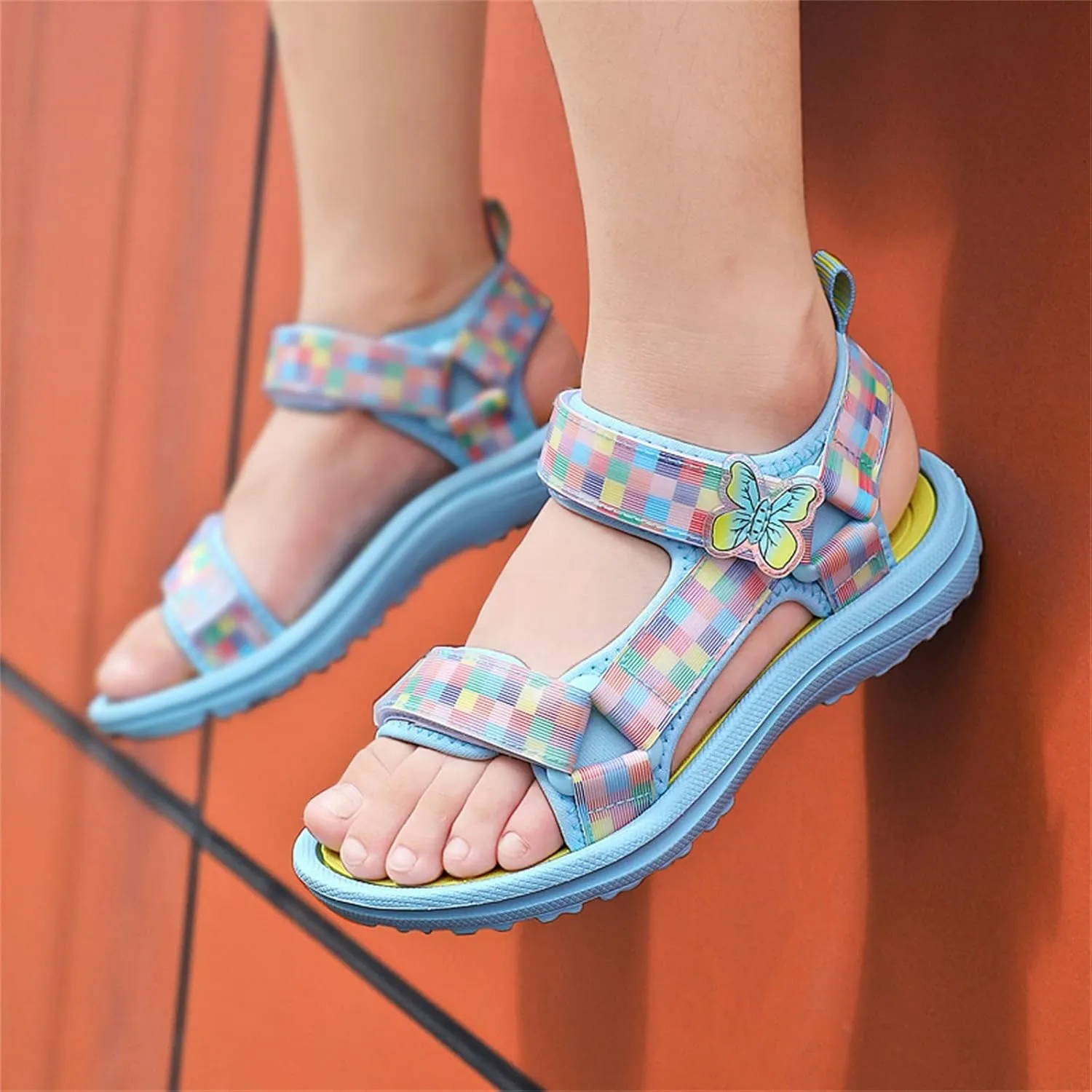 Girl's Hiking Sandals Kids Adjustable Straps Open Toe Lightweight Sport Shoes Toddler Home Slippers for Kids Girls