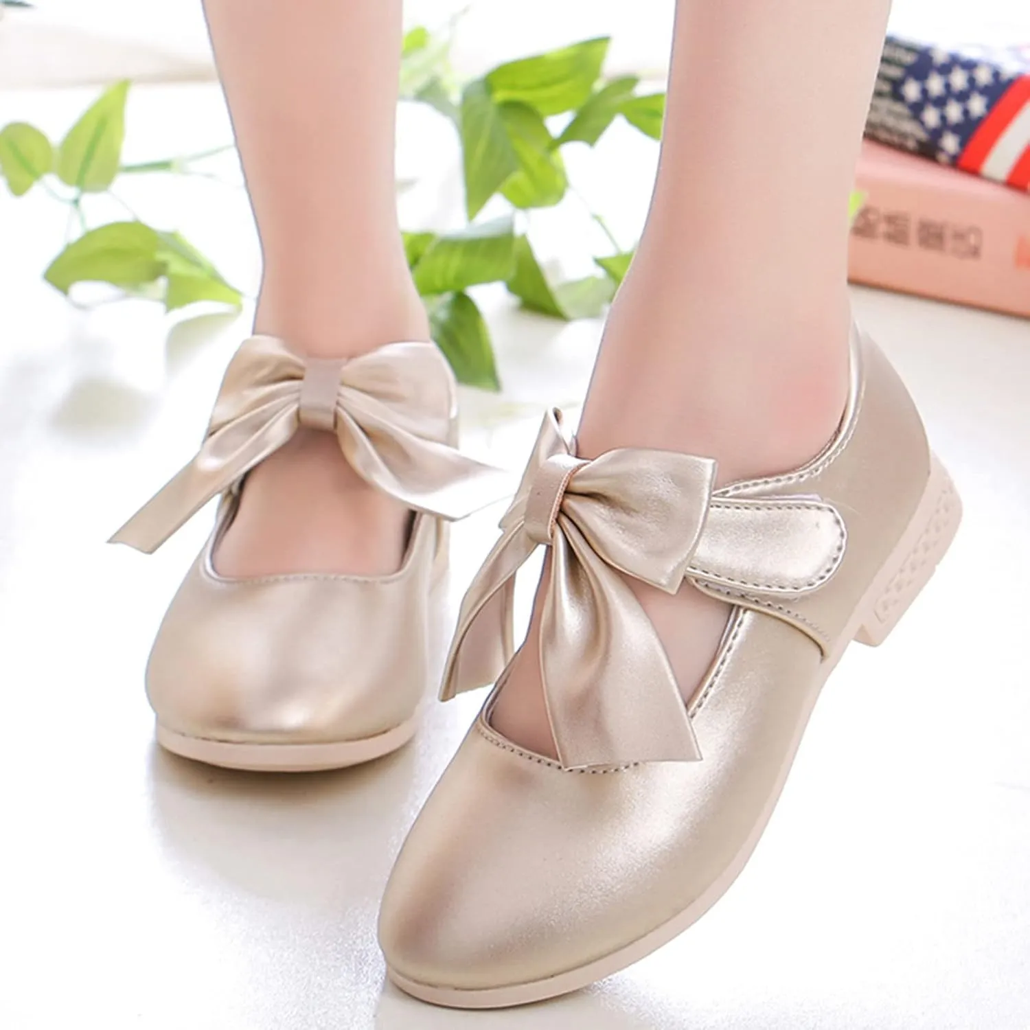 Girls Sandals Children Shoes White Leather Shoes Bowknot Girls Shoes Single Shoes Performance Shoes Sandals Shoes