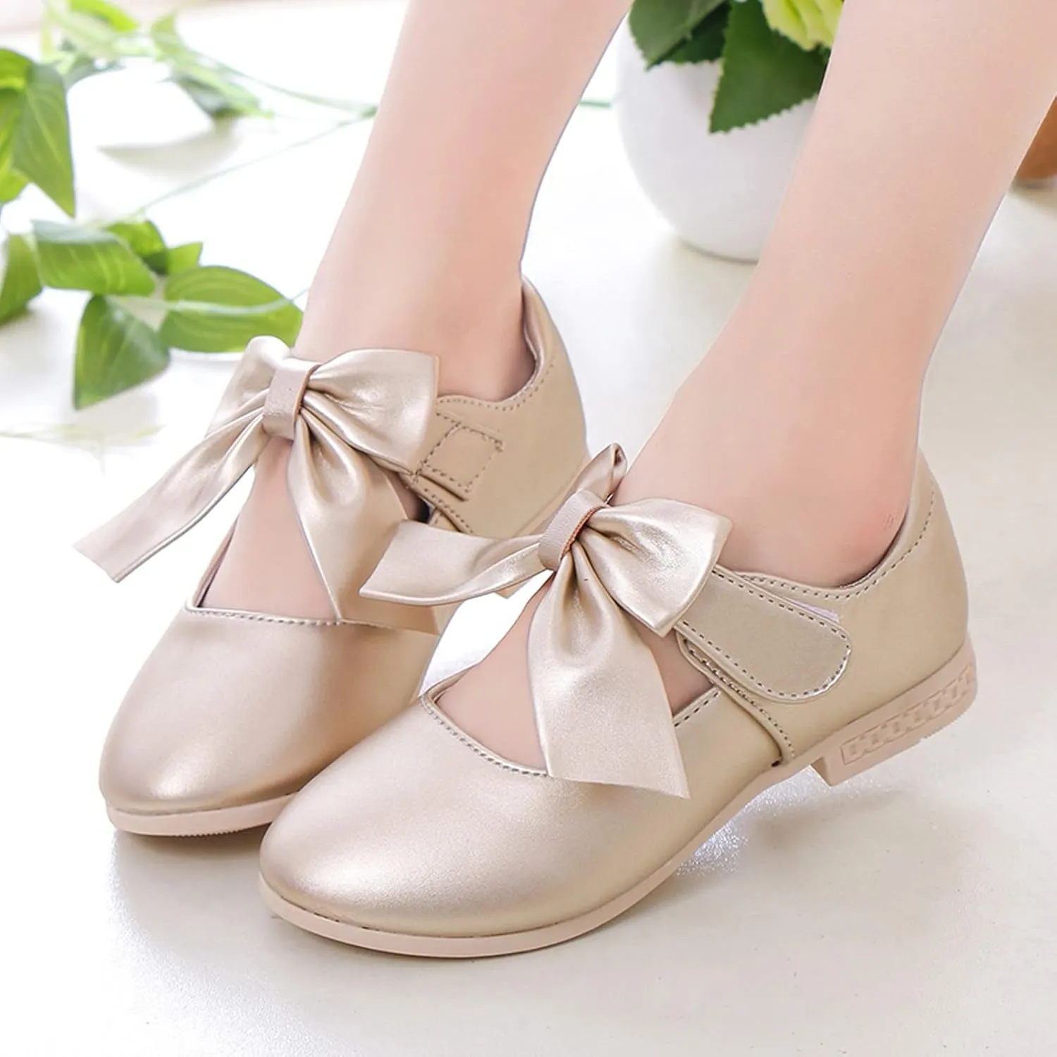 Girls Sandals Children Shoes White Leather Shoes Bowknot Girls Shoes Single Shoes Performance Shoes Sandals Shoes