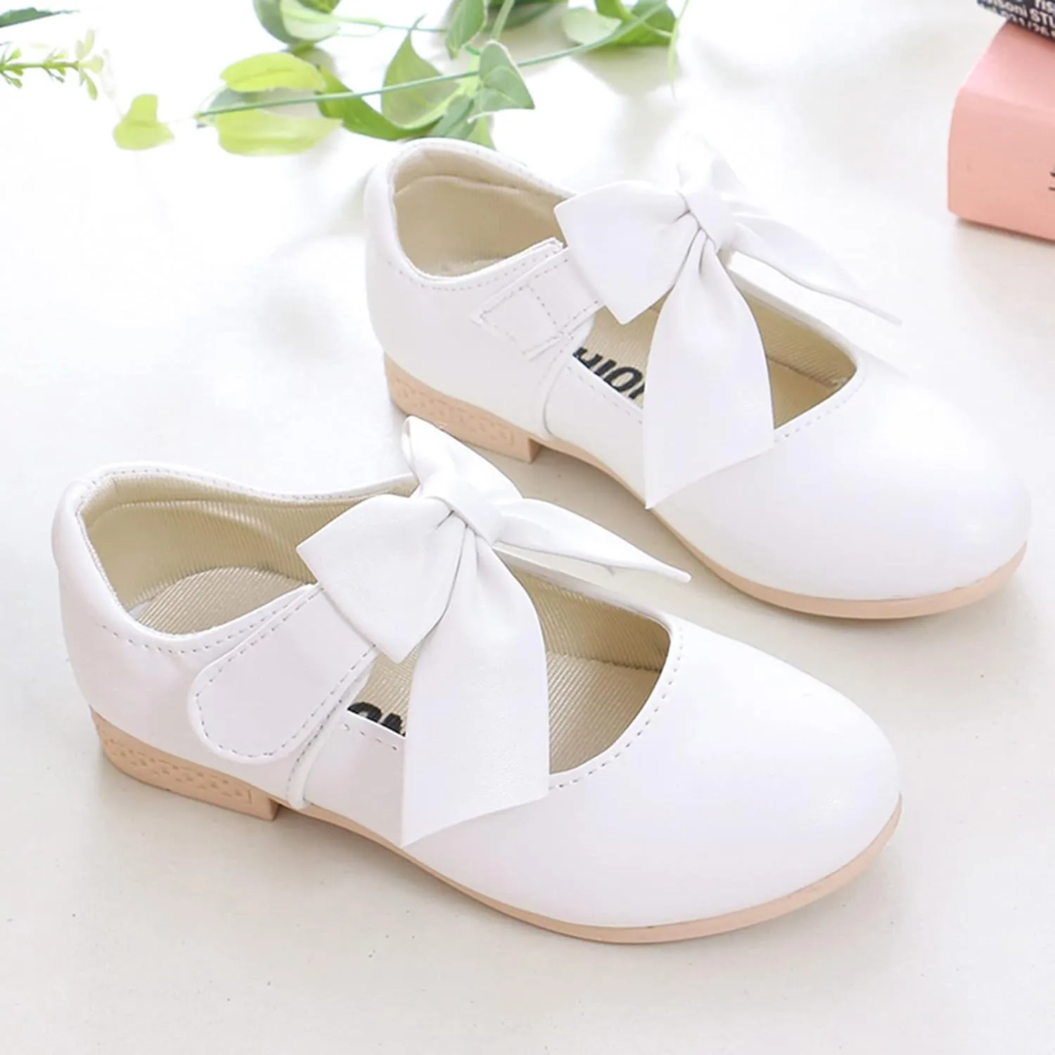Girls Sandals Children Shoes White Leather Shoes Bowknot Girls Shoes Single Shoes Performance Shoes Sandals Shoes