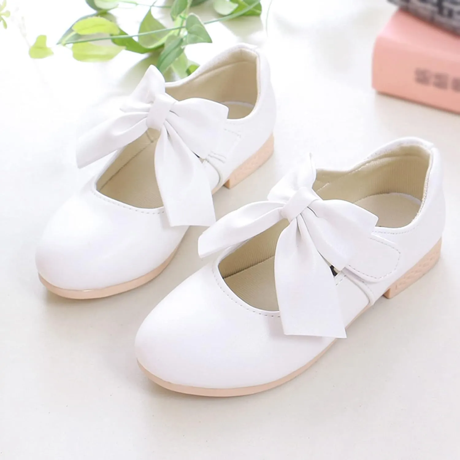 Girls Sandals Children Shoes White Leather Shoes Bowknot Girls Shoes Single Shoes Performance Shoes Sandals Shoes