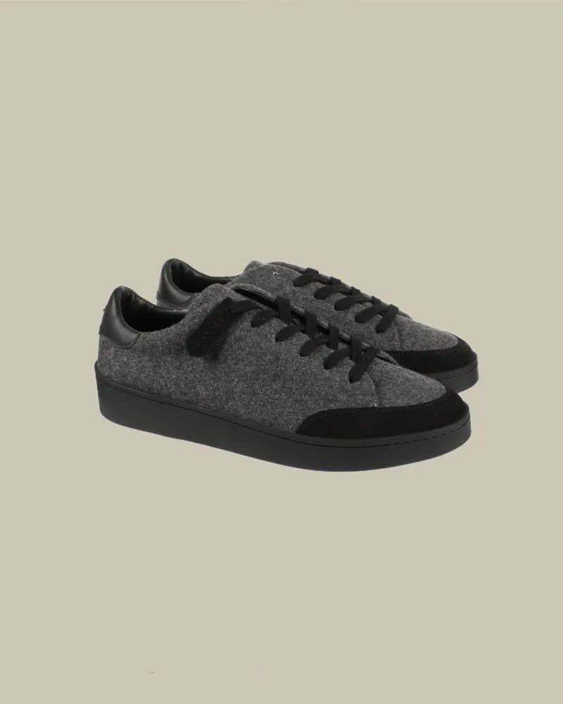 Grey & Black Wool Flannel Sneaker