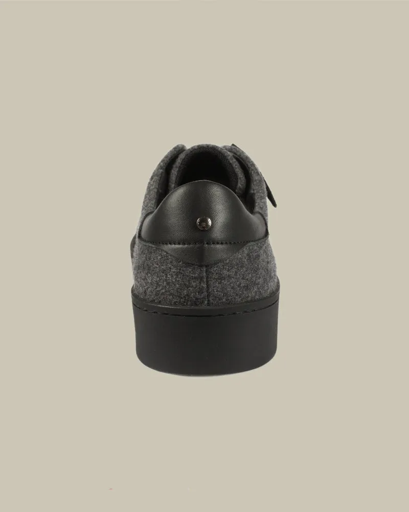 Grey & Black Wool Flannel Sneaker
