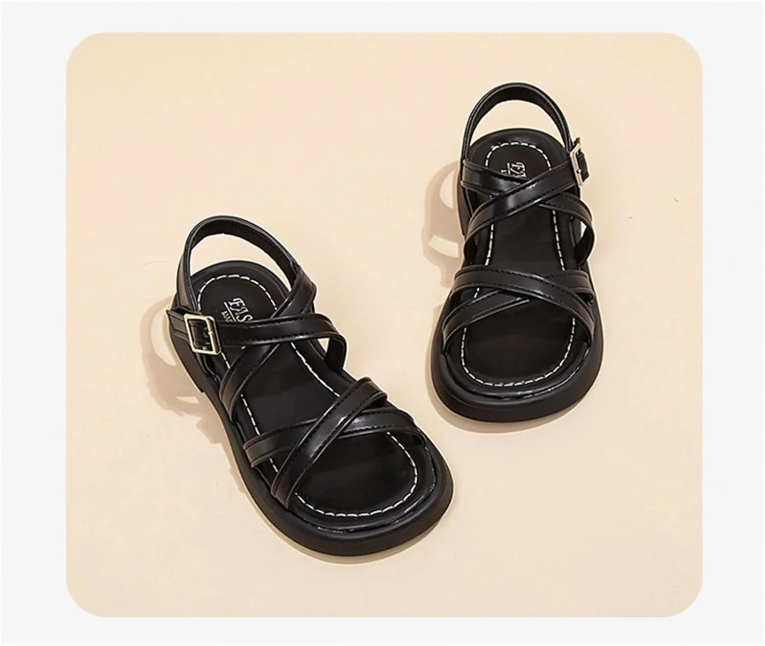 He&Yingmin Toddler Little Girl Sandals Kids Summer Flat Dress Sandals Beach shoes