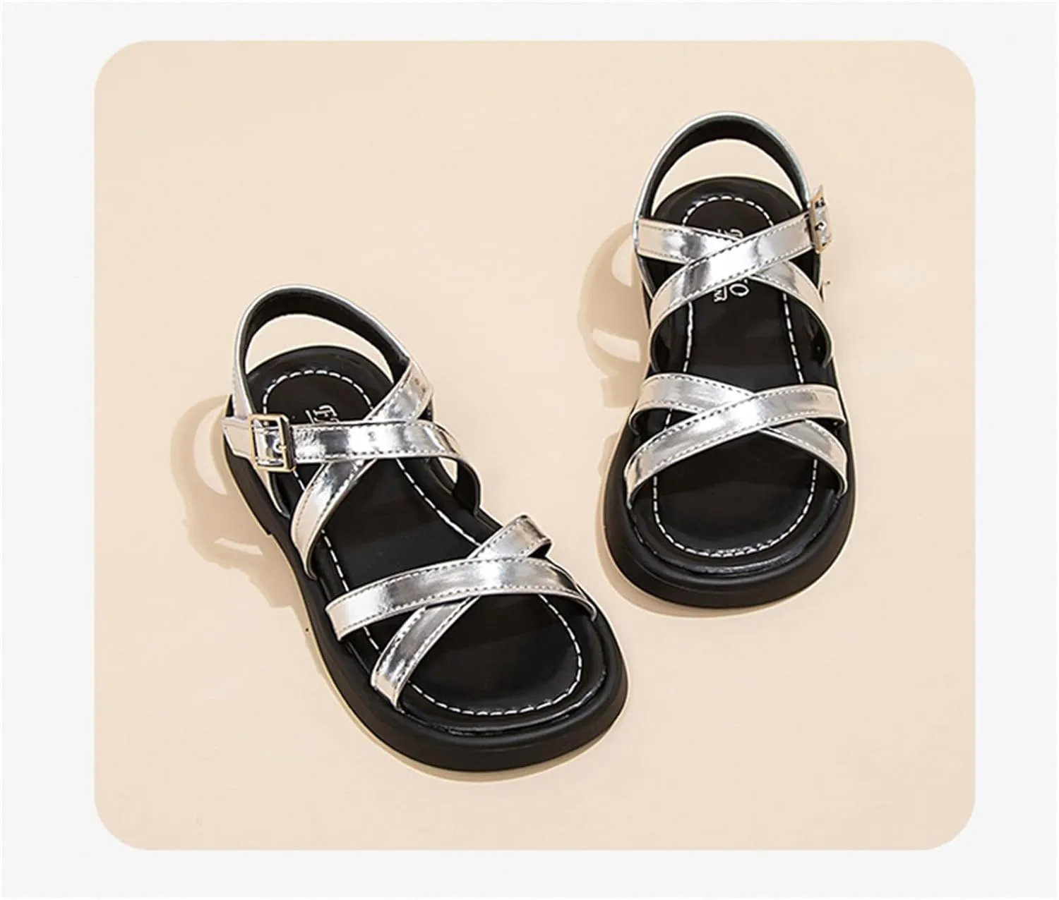 He&Yingmin Toddler Little Girl Sandals Kids Summer Flat Dress Sandals Beach shoes
