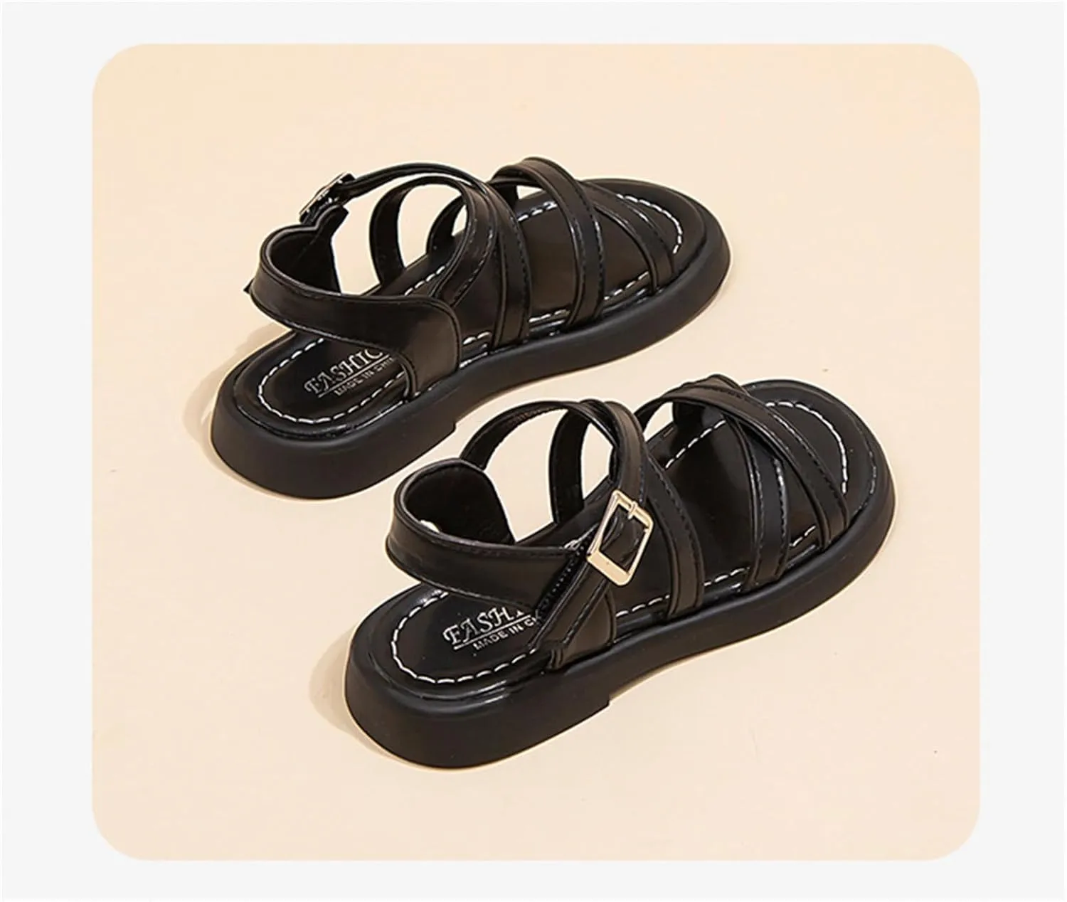 He&Yingmin Toddler Little Girl Sandals Kids Summer Flat Dress Sandals Beach shoes