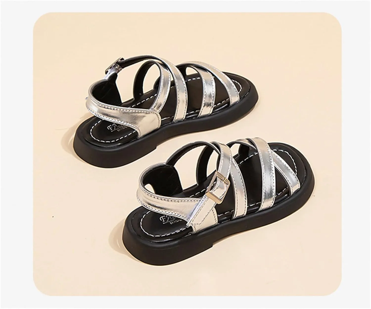 He&Yingmin Toddler Little Girl Sandals Kids Summer Flat Dress Sandals Beach shoes