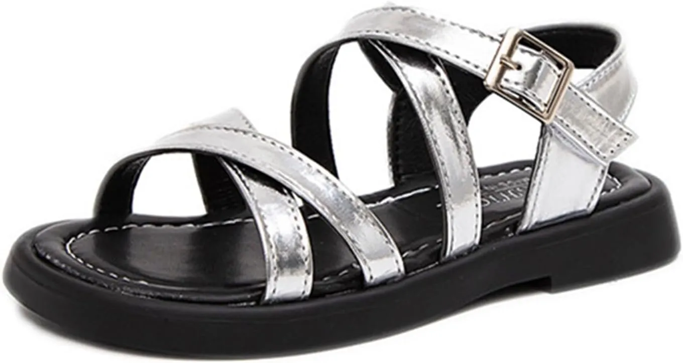 He&Yingmin Toddler Little Girl Sandals Kids Summer Flat Dress Sandals Beach shoes