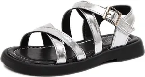 He&Yingmin Toddler Little Girl Sandals Kids Summer Flat Dress Sandals Beach shoes