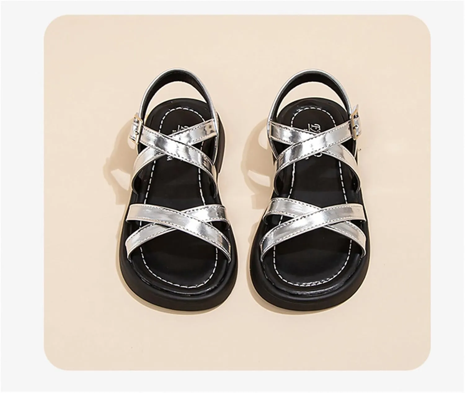 He&Yingmin Toddler Little Girl Sandals Kids Summer Flat Dress Sandals Beach shoes