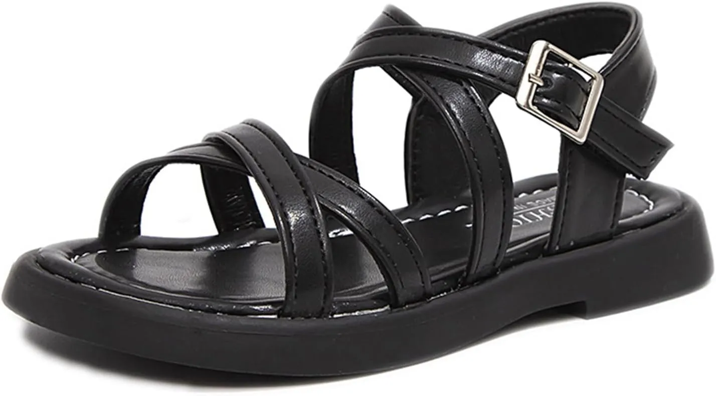 He&Yingmin Toddler Little Girl Sandals Kids Summer Flat Dress Sandals Beach shoes