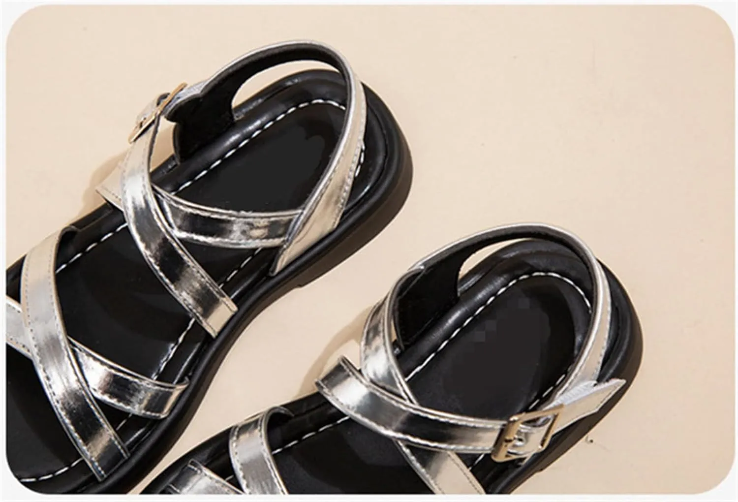 He&Yingmin Toddler Little Girl Sandals Kids Summer Flat Dress Sandals Beach shoes