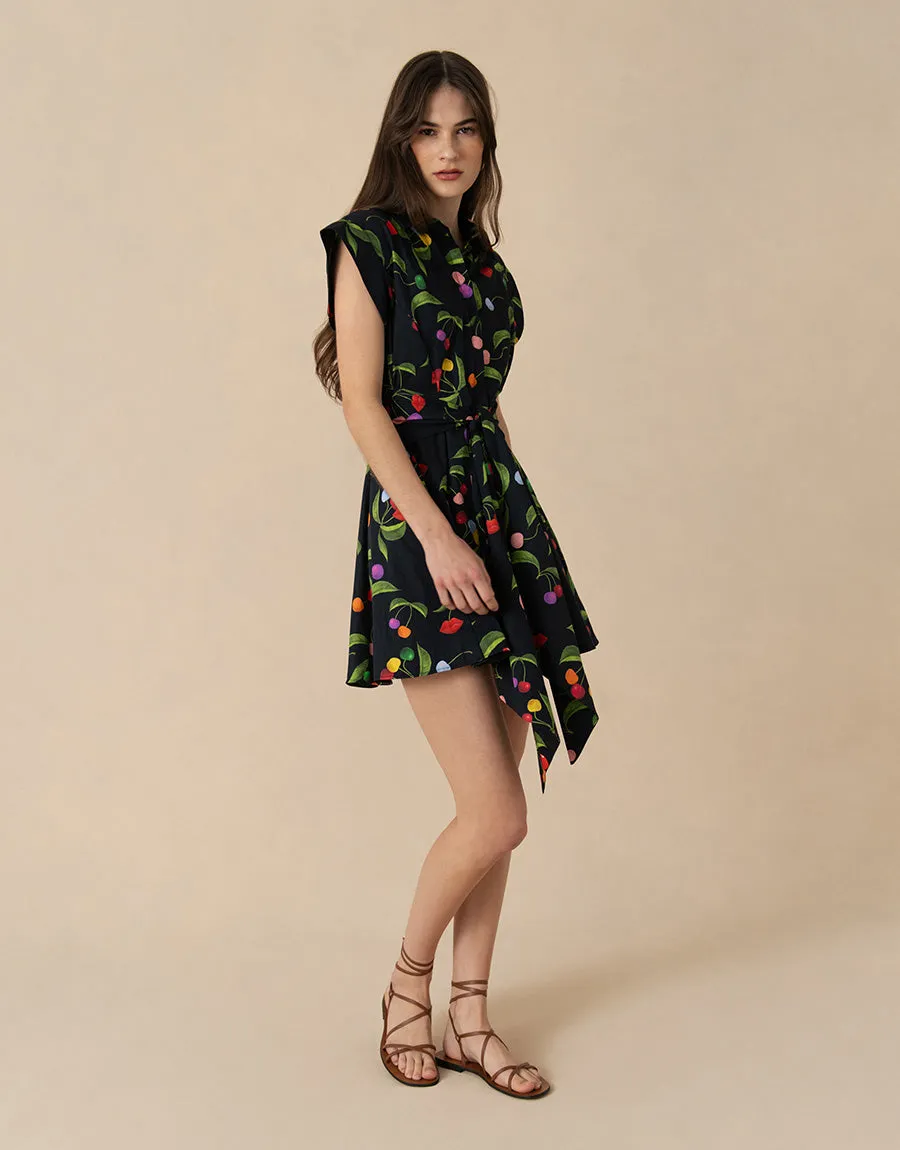 Helena Mini Dress - Cherry Black - SALE