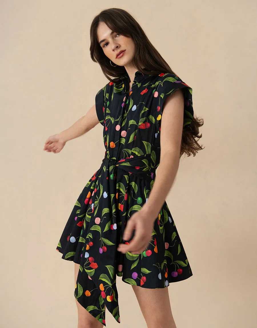 Helena Mini Dress - Cherry Black - SALE