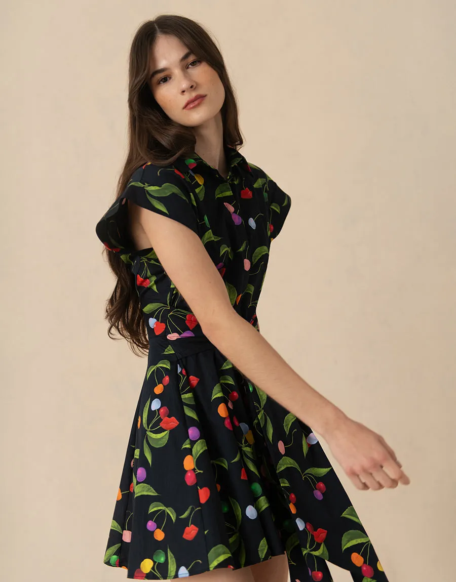 Helena Mini Dress - Cherry Black - SALE