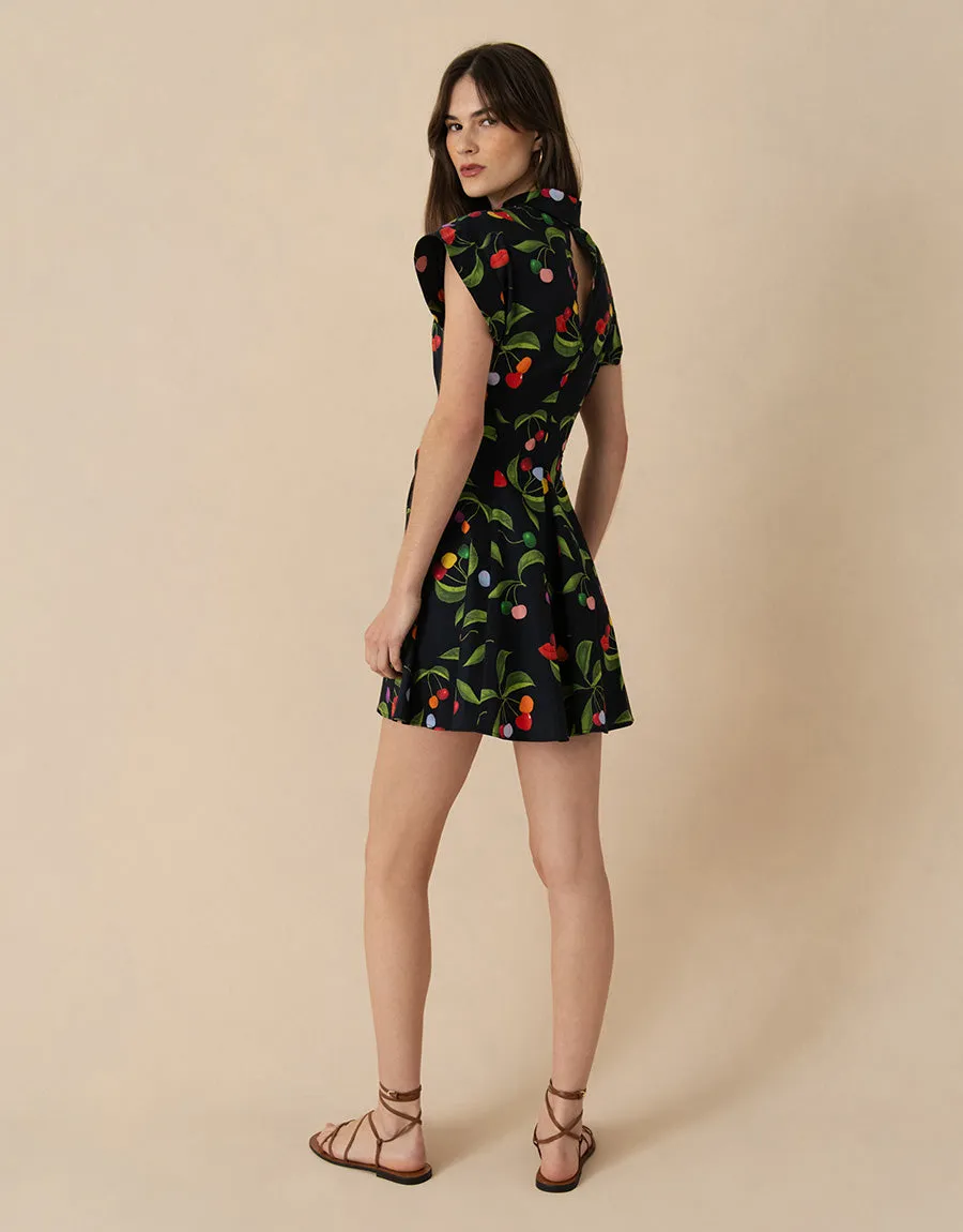 Helena Mini Dress - Cherry Black - SALE