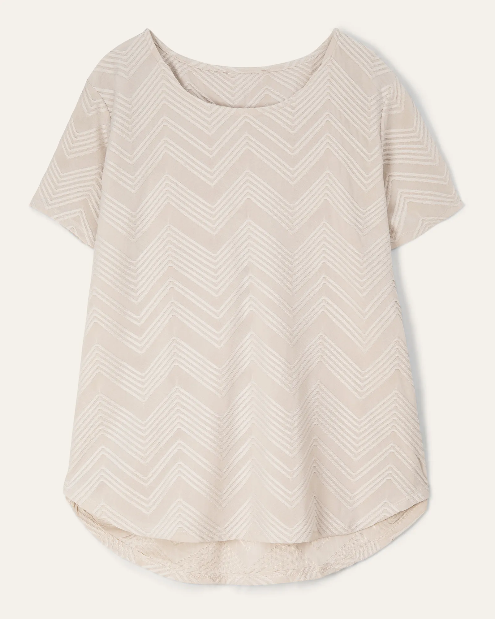 Ilse Jacquard Zig Zag Top | Light Grey