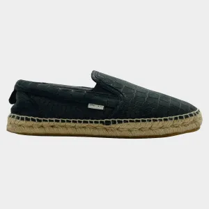 Jimmy Choo men's navy crock mock and raffia espadrilles