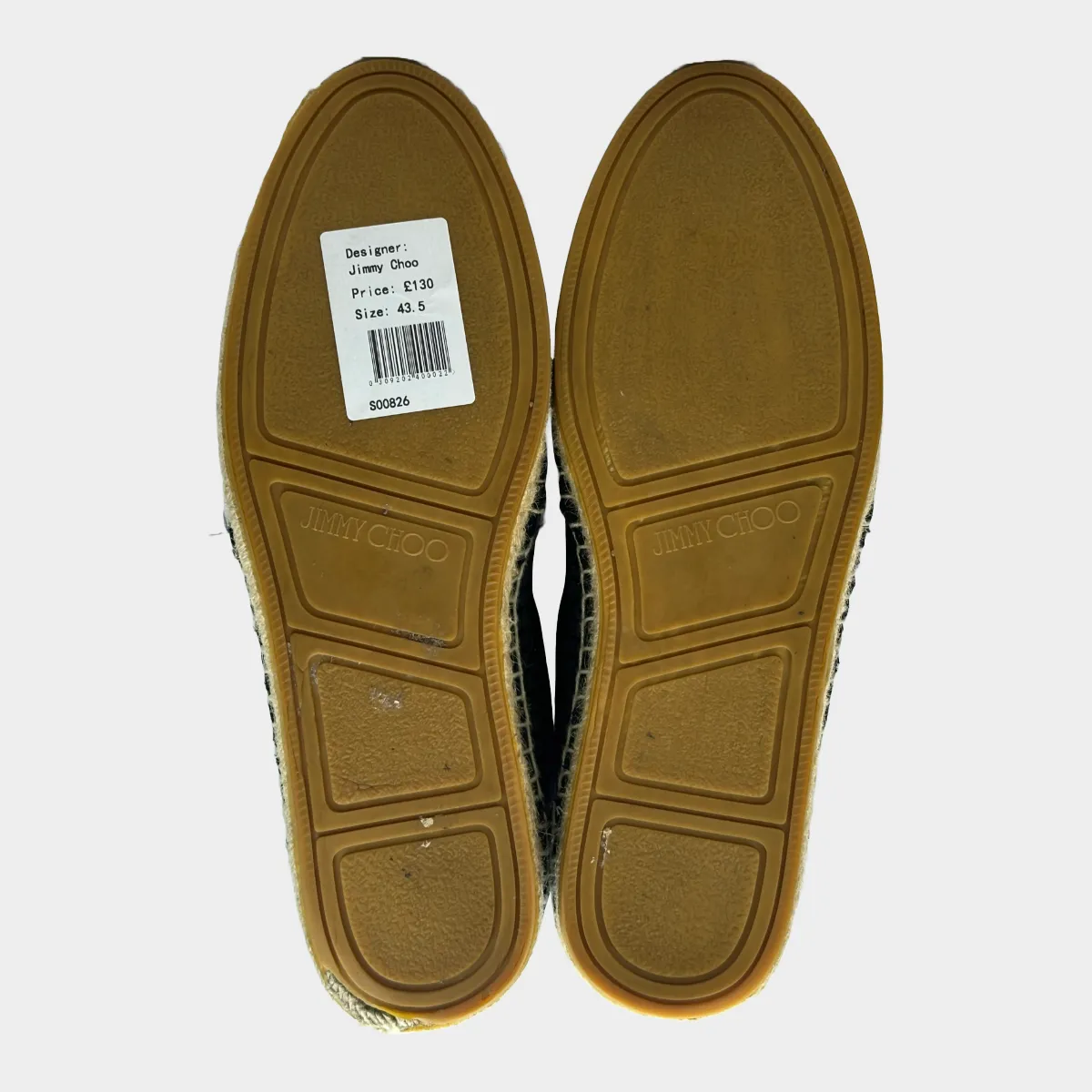 Jimmy Choo men's navy crock mock and raffia espadrilles
