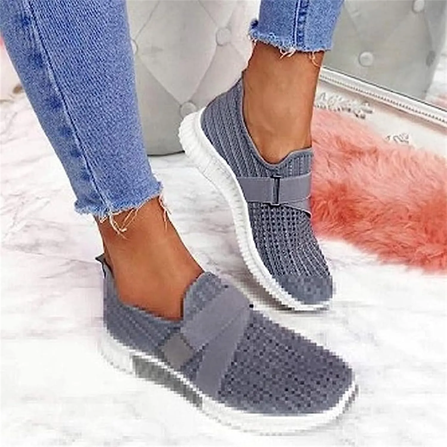 Ladmiple Walking Shoes Women Slip On Lightweight Breathable Tennis Shoes Athletic Sneakers for Running Gym Workout