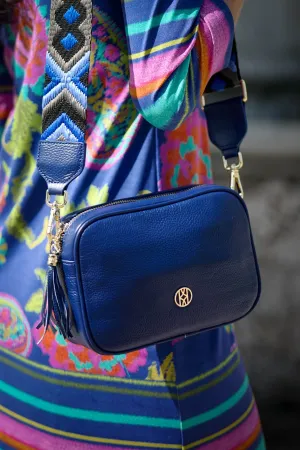 Leather Side Bag Navy