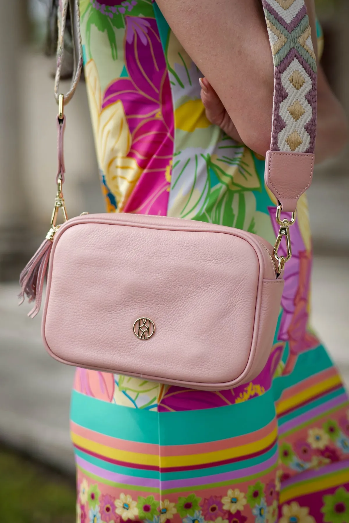 Leather Side Bag Pink